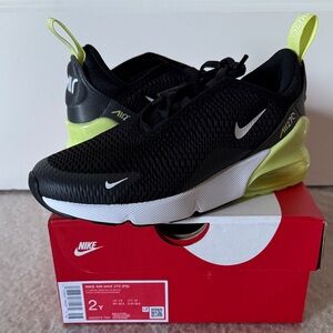 Nike Air Max 270 Black and Lime Sneakers